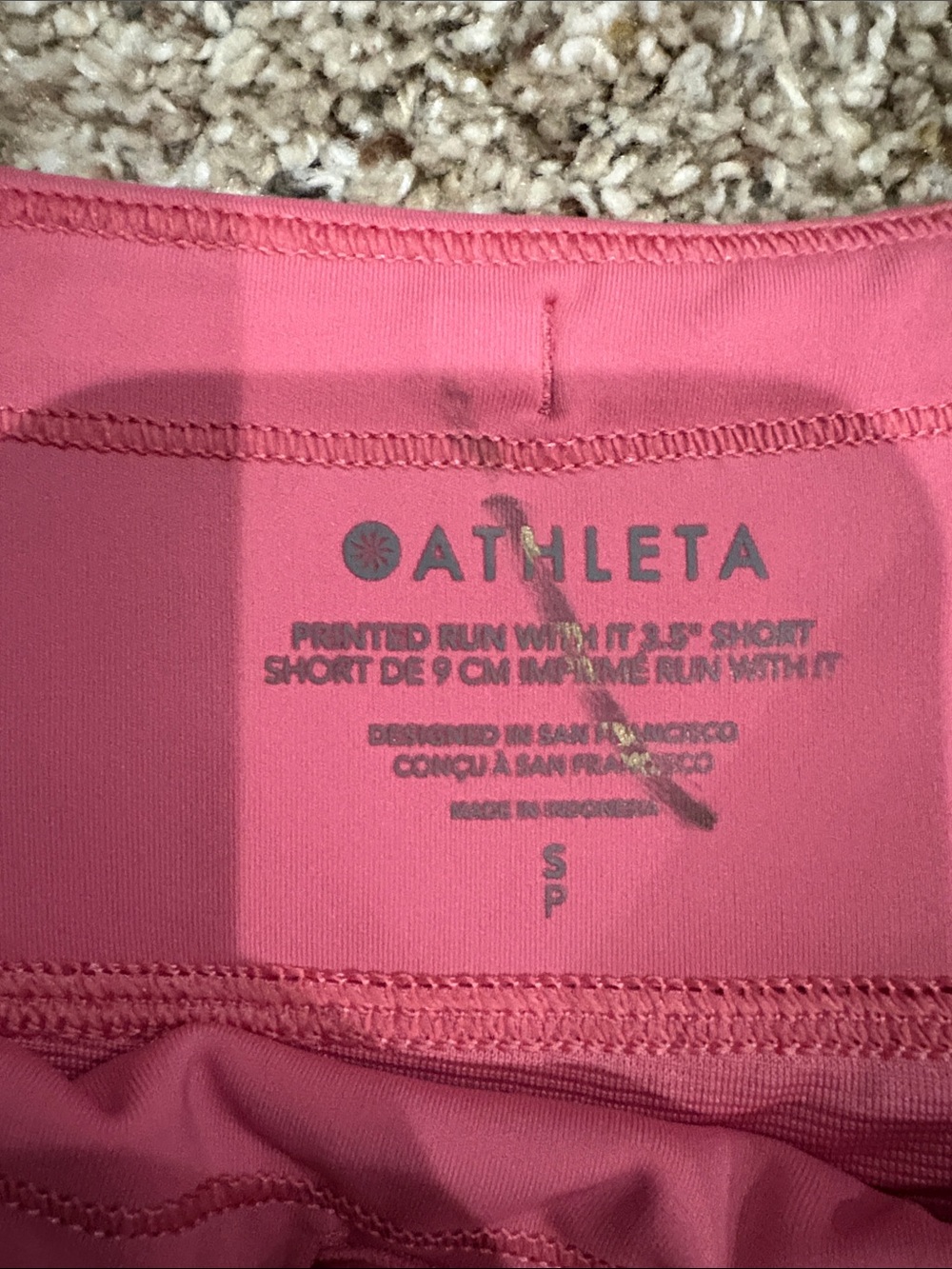 Athleta Pink Abstract Print Athletic Shorts - Picture 2 of 6